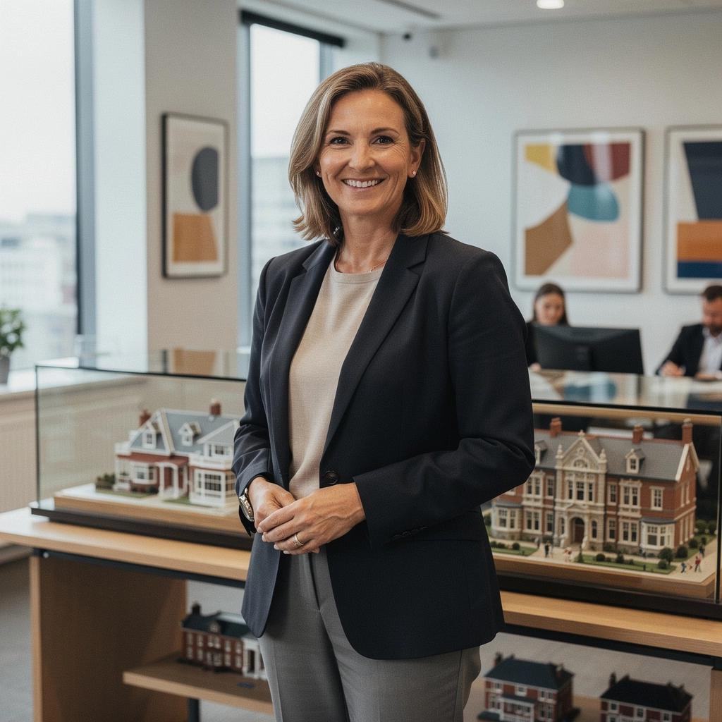 Zespół pracowników biura omawia szczegóły wynajmu nieruchomości